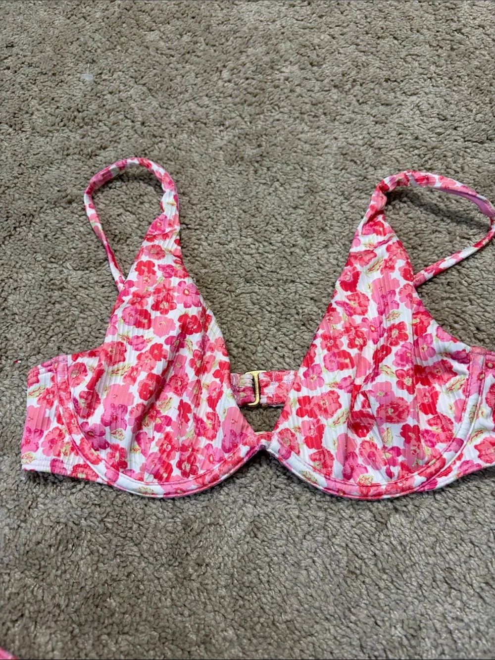 Hollister Cheekiest Bikini Set Pink Floral Pattern Small /XS